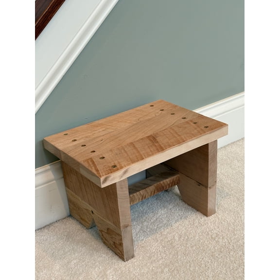 Classic Amish Reclaimed Wood Stool. Also Plant Stand, Home Décor Piece. Natural, Rustic, Solid. Handmade in USA. Step / Sitting / Footstool. 12 x 8.5 x 8"