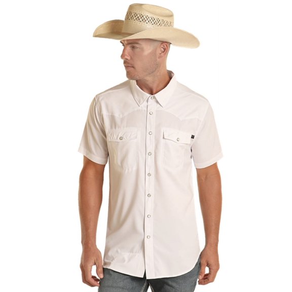 Rock & Roll Tek Solid Ripstop White - Mens Shirt - Bmn3S02400-15