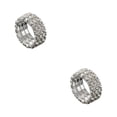 thumbnail image 4 of Maytalsory Bague en Cristal Extensible de Luxe Unique pour Déclaration d'Amour Bague Incrustée à la Mode Argent 3 Rangées 2Ensemble, 4 of 6