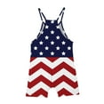 thumbnail image 3 of HAOTAGS Girl's One Piece Jumpsuit Sleeveless Strap Romper, Independence Day Shorts with Pockets Summer Outfit Clothes Blue, 3 of 5