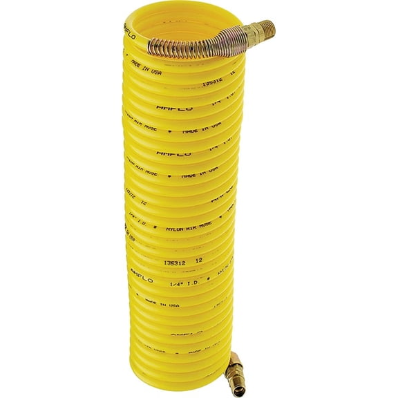 Amflo 50 ft. L X 1/4 in. D Nylon Recoil Air Hose 200 psi Yellow