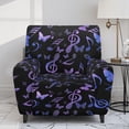 thumbnail image 2 of Xoenoiee Butterfly Music Note Pattern Recliner Slipcover Lazyboy Recliner Chair Cover 4 Piece Stretch Recliner Couch Covers Small Reclining Cover with Pockets Furniture Protector, 2 of 7
