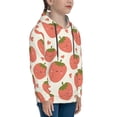 thumbnail image 3 of Pofeuu Hand Drawn Strawberry Print Kids Pullover Hoodies Warm Thick Hooded Sweatshirt with Packet for Boys Girls-Large, 3 of 6