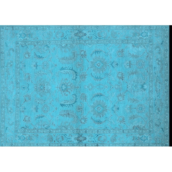 Ahgly Company Indoor Rectangle Oriental Light Blue Traditional Area Rugs, 4' x 6'