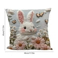 thumbnail image 3 of Aoznliie Easter Pillow Covers, Bunny Egg Print Faux Embroidery Decorative Pillow Case, Soft Flannel Square Throw Pillow Covers for Sofa Bed Couch, 18x18 Inches (Multicolor), 3 of 7