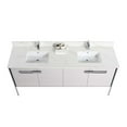 thumbnail image 4 of Fine Fixtures Oakville 72 in. W x 20 in. D x 33 in. H Bathroom Vanity in Mild Grey Oak with White Ceramic Sink - Chrome hardware, 4 of 8