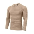 thumbnail image 2 of Crew Neck Sweater for Mens Knitted Pullover Sweaters with Solid Stripe, 2 of 4