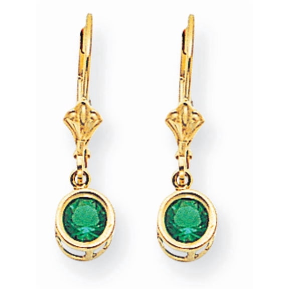 Primal Gold 14 Karat Yellow Gold 5mm Mount St. Helens Leverback Earrings
