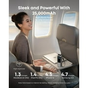 Anker Laptop Power Bank, 25,000mAh Portable Charger with Triple 100W USB-C Ports, Built-in Retractable Cables, Flight-Approved for Travel, Compatible for iPhone 17/16 Series,Macbook,Samsung, and More