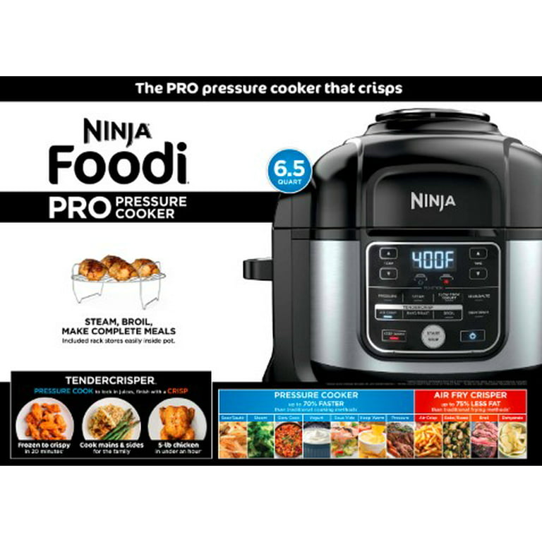 Ninja Foodi - Olla a presión programable 10 en 1 de 5 cuartos de galón y  freidora de aire, acero inoxidable FD101 (renovado)