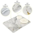 thumbnail image 4 of Grey White Marble Dish Drying Mat for Kitchen Counter 18x24 In Absorbent Microfiber Reversible Mats Dish Drainer Protector Rack Pad for Coffee Bar Table, 4 of 7