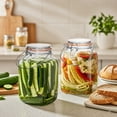 thumbnail image 5 of 2 Pack 1 Gallon Glass Jar with Airtight Lids,Super Wide Mouth Large Mason Jars 128 oz,Glass Gallon Jugs Storage Container for Sun Tea,Kombucha,Storing,Canning, 5 of 6