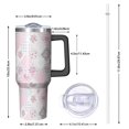 thumbnail image 2 of 40oz Pioneer Flower Floral Print Pattern Insulated Tumbler with Handle, BPA-Free Leak Proof Lid and Straws, Double Wall Vacuum, Hot 12h/Cold 34h, 2 of 6