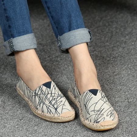 Mens and Womens Espadrilles Breathable Slip On Flats Shoes