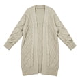 thumbnail image 7 of Otvok Ladies Open Front Maxi Knit Sweater Coat, Women Oversized Long Sleeve Diamond Cable Knit Loose Fit Cardigan Outerwear, 7 of 7