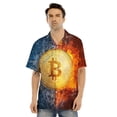 thumbnail image 4 of Camisas de playa con estampado gráfico de Bitcoin para hombre, camisas de verano de manga corta con botones, estilo hawaiano, blusas casuales para hombre, 4 of 5