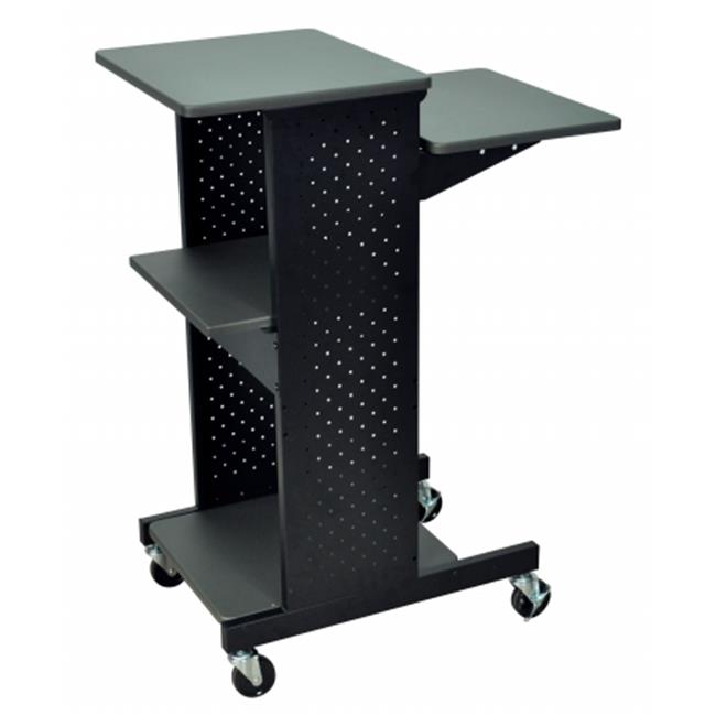 Luxor 4-Shelf Mobile Adjustable Height Presentation Workstation ...