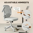 thumbnail image 5 of HomeZeer Computer Desk Chairs with Wheels, Middle Back Mesh Office Chair with Adjustable Arms and Lumbar support, Ergonomic Mesh Office Chair with 300 lbs, White, 5 of 11