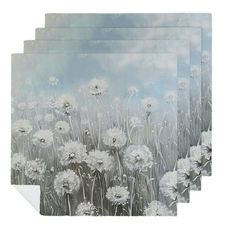 

Facannap Dandelions Sky Cloth Napkins for Farmhouse Party Dining Table Decor Reusable Polyester Hotel Home Banquet Atmosphere Embellishment 6 PCS