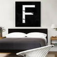 thumbnail image 2 of ARTCANVAS Classy Black White Marble Alphabet Letter F Canvas Art Print - Size: 36" x 36" (1.50" Deep), 2 of 9