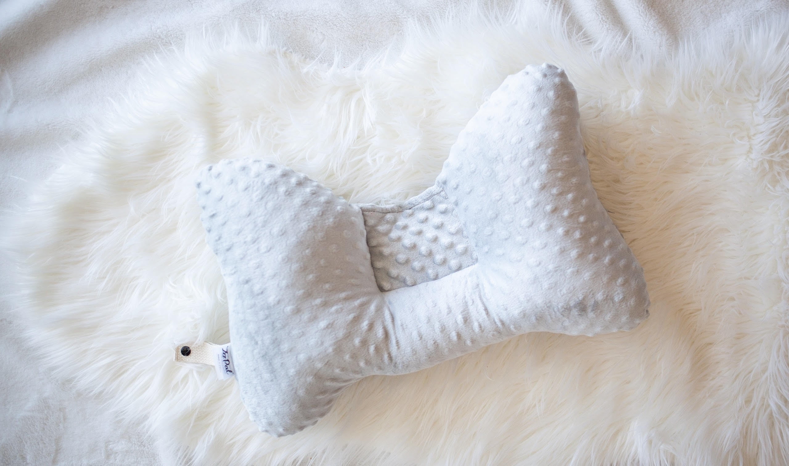 Zzz Pal Comfort Neck Pillow for Nursing, Travel, Relaxing Grey Dot