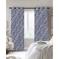 thumbnail image 3 of Blue Floral Blackout Curtains 54 Inches Long, Spring Flowers Pattern Plants Simple Vintage Thermal Insulated Black Out Curtains, Darken Window Curtain Drapes for Bedroom Living Room 52"x54" 2 Panels, 3 of 9