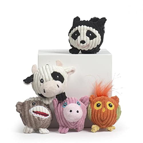 Pack de 5 Peluches para Perro HuggleHounds Wee Huggles, Duraderos