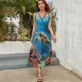 thumbnail image 5 of Nautical Green Sea Turtles Sleeveless Dress Woman Fashion Long Dresses Women's Summer Suit Dress 2025, 5 of 7