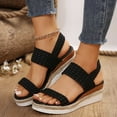 thumbnail image 2 of Agkizg Summer Women Sandals Thick Soles Slide Sandals Casual Slippers Open Toe Beach Sandals Comfortable Shoes Black, Size 5.5, 2 of 5