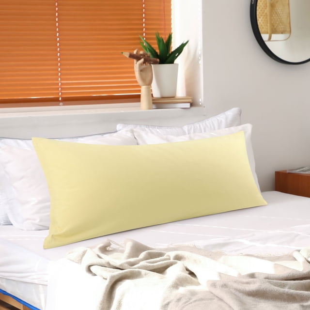 PiccoCasa Brushed Microfiber Pillowcase Body Pillow Pillowcase, Queen Light Tan