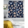 thumbnail image 4 of Summer Watercolor Style Sheer Curtains 63 Inch Long 2 Panels, Blue Ocean Shell Nautilus Light Filtering Rod Pocket Curtains, Sheer Voile Drapes for Living Room Bedroom, 52"x63", 4 of 8
