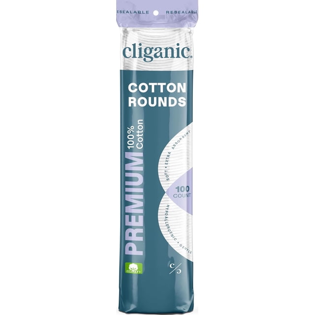 Almohadillas de algodón Cliganic 100 unidades Premium