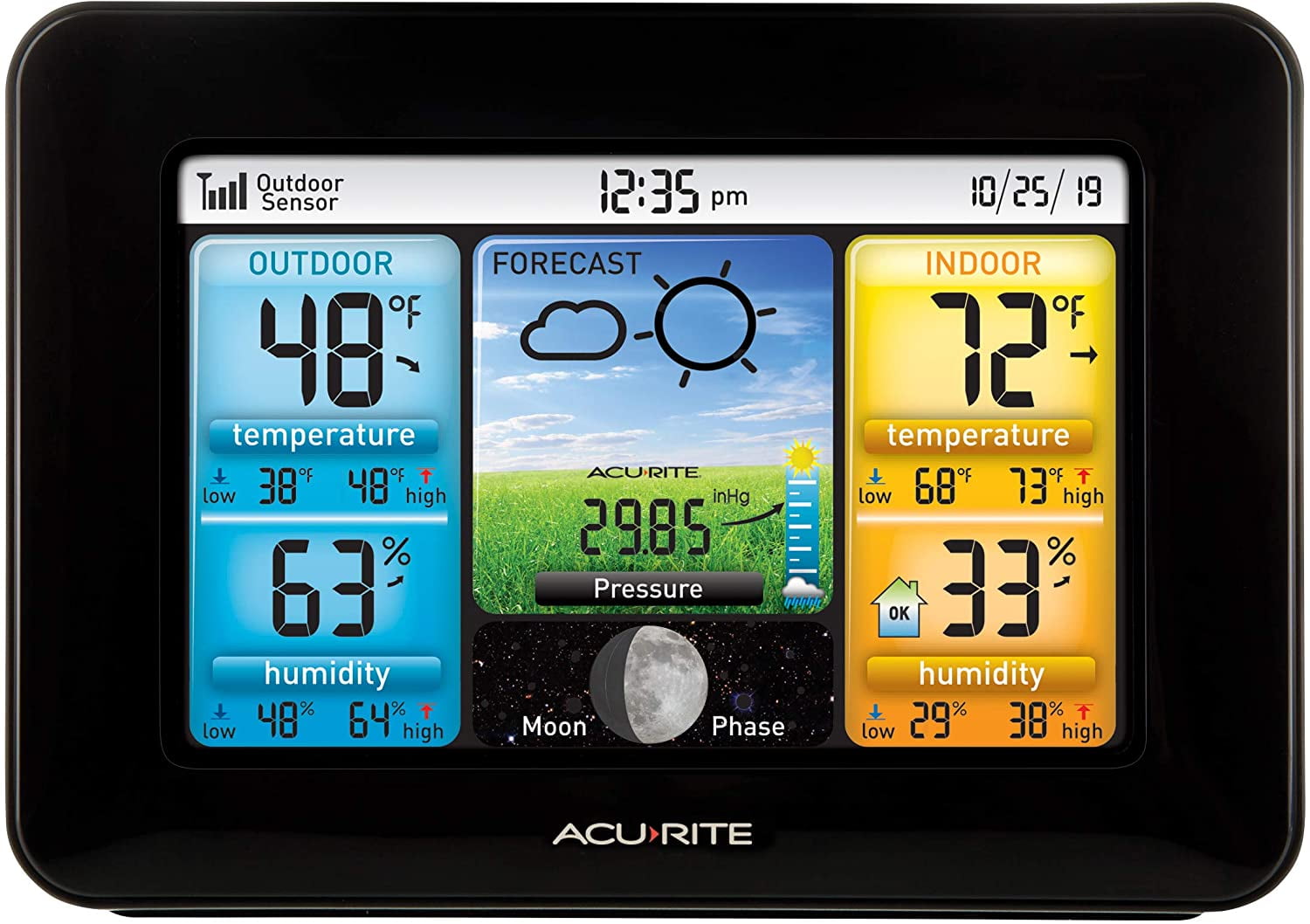AcuRite 02077 Color Weather Station Forecaster with Temperature Humidity 0207...