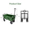 thumbnail image 2 of 35'' Extra Long Collapsible Wagons Carts Foldable, 360LBS Heavy Duty Folding Beach Wagon with Wheels, 106L Portable Utility Outdoor Cart for Grocery, Garden, Sports, Camping, Green, 2 of 7