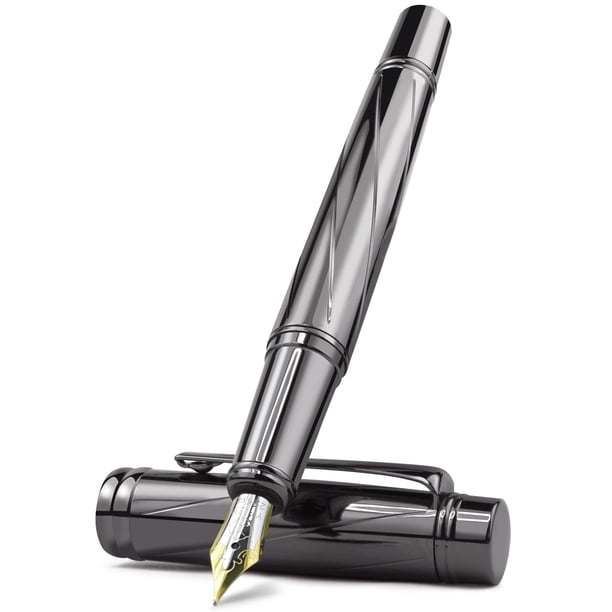 Pluma estilográfica STONEGO Luxury Twist Converter con punta de 0,5 mm, color negro