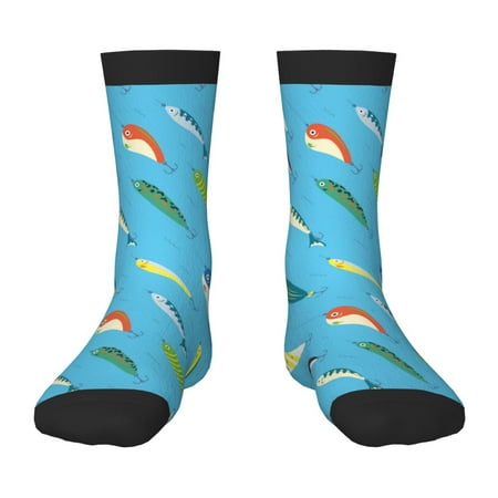 Tideii Different Color Fishing Bait for Children s Mid-tube Socks Elastic Contrast Color Sports Socks Suitable for Boys and Girls Aged 6-10