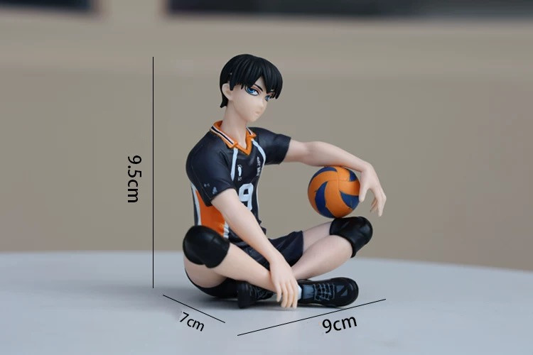 Newly Hinata Shoyo Figure Kageyama Tobio Figure Sitting Anime Figures 18cm/7.1inch Handmade PVC Game Character Model Decoration Craft Gift (b)