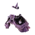 thumbnail image 2 of Halloween Cat Witch with Adjustable Cloak, Black and Purple Wizard Cape with Pumpkin Ornament and Hat for Medium Large Cats, Pet Apparel and Accessories, 2 of 5