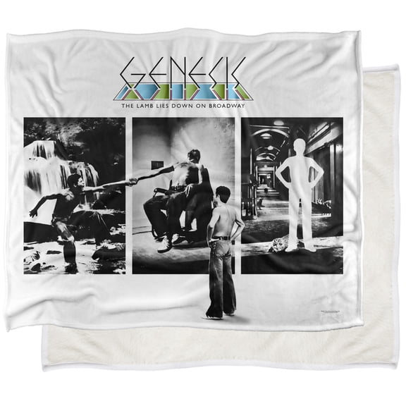 Genesis Blanket, 50"x60" Lamb Lies Down Silky Touch Sherpa Back Super Soft Throw Blanket