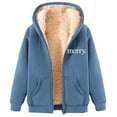 thumbnail image 5 of Cutuoiiu Fuzzy Jackets for Women Christmas Printed Fleece Hooded Jacket with Pockets Gifts, 5 of 5