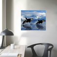 thumbnail image 4 of ARISTURING Killer Whale Poster Orca Poster Wall Art Decor Poster Canvas Painting Pictures Landscape Poster Iceberg Blue Ocean Theme Pair Leaping for Living Room Bedroom Office Gift, 4 of 6