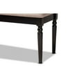 thumbnail image 4 of Giovanni Modern and Contemporary Sand Fabric Upholstered and Dark Brown Finished Wood Dining Bench, 4 of 5