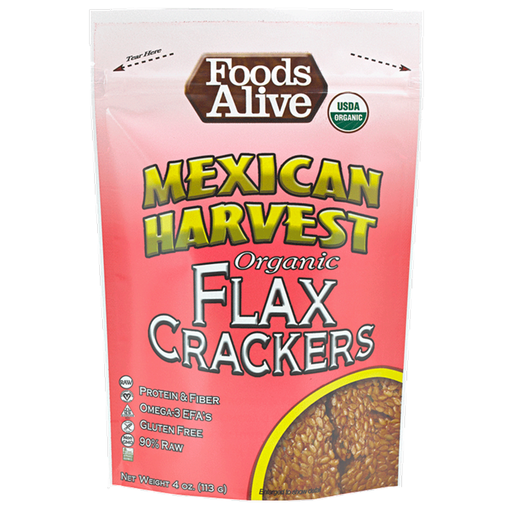 Foods Alive Mexican Harvest Flax Crackers, 4 Oz