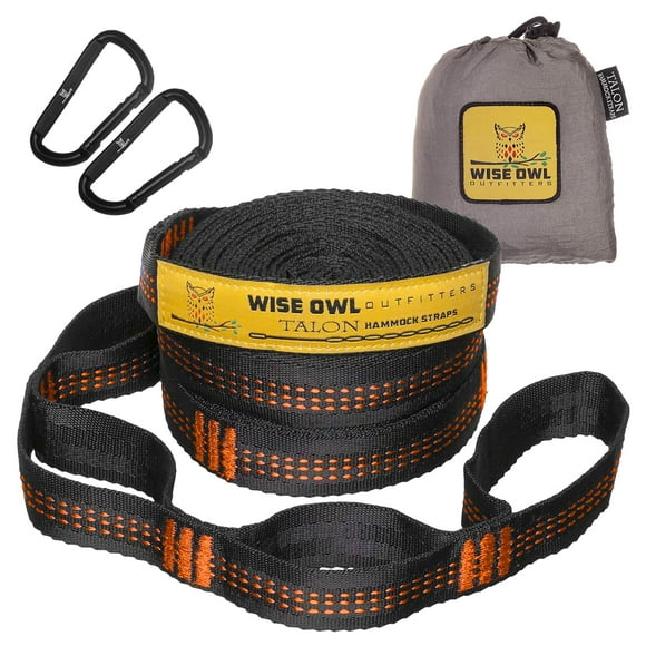 Correas para Hamaca Wise Owl Outfitters 3 metros con Mosquetones y 38 Anillos
