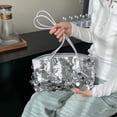 thumbnail image 3 of Bolso Hombro Lentejuelas Bag Bolso Brillante Bag Pu Hand Bolshuss para Mujeres (plata), 3 of 8