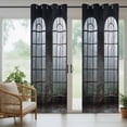 thumbnail image 5 of Outdoor Curtains for Patio Waterproof, Window Forest Outdoor Privacy Panels Grommet, Vintage Arched Black Green Blackout Outside Curtains for Porch/Cabana/Pergola/Gazebo 54"x95", 2 Panels, 5 of 8