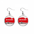 thumbnail image 1 of Red Flag Book Soldier Drum Red Ear Dangle Silver Drop Earring Jewelry Woman, 1 of 3