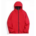 thumbnail image 2 of Windbreaker Men Windbreaker Front-Zip Jacket Long Sleeved Hooded Casual Jacket/jacket Outdoor Sports Jacket Work Clothes Thin Windproof And Waterproof Jacket Jacket Red S, 2 of 4