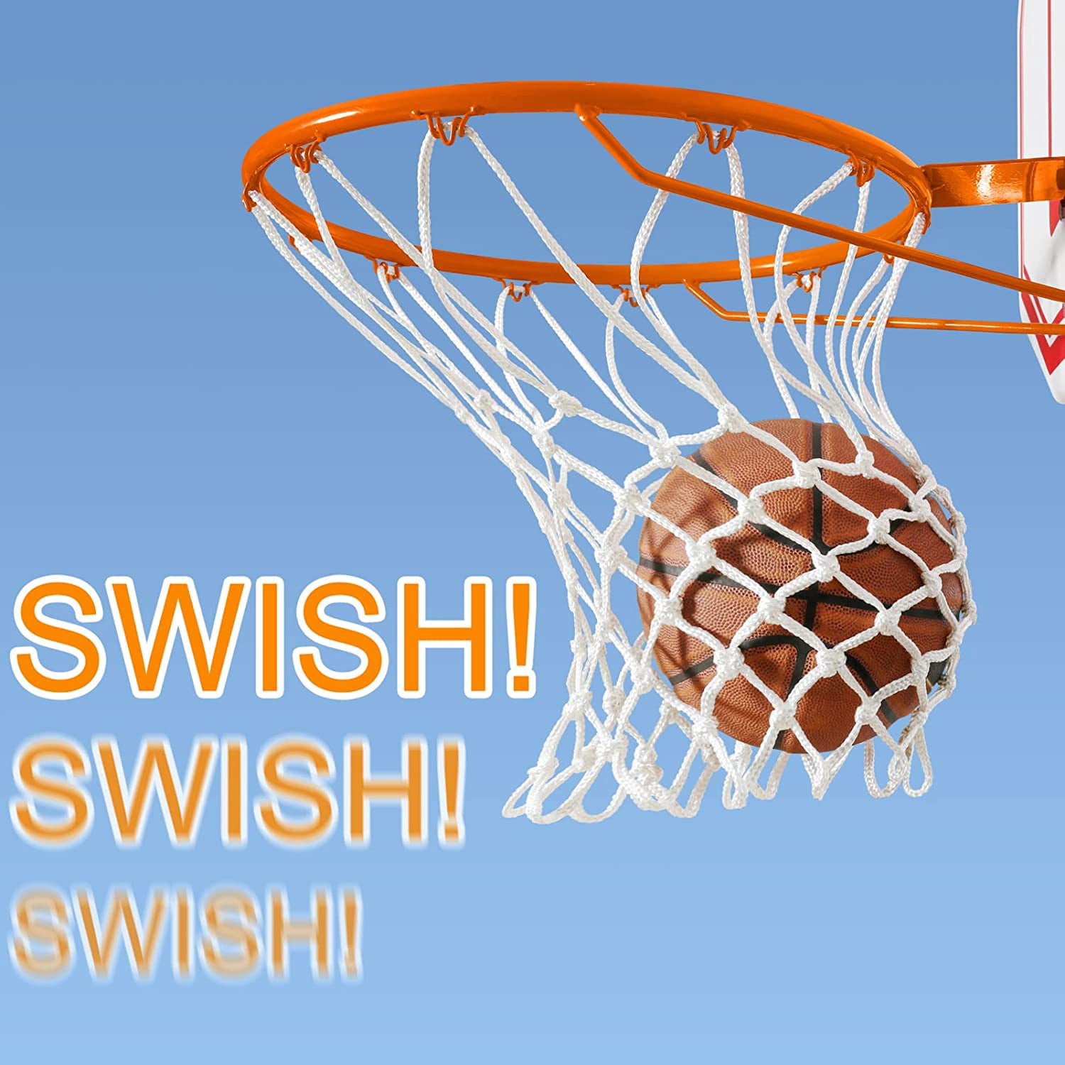 Heavy Duty All Weather Basketball Net Replacement for Standard 12 Loop Rims Indoor or Outdoor