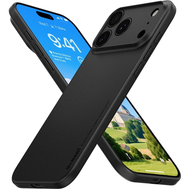 Funda memumi para iPhone 17 Pro Max, ultradelgada, negro mate